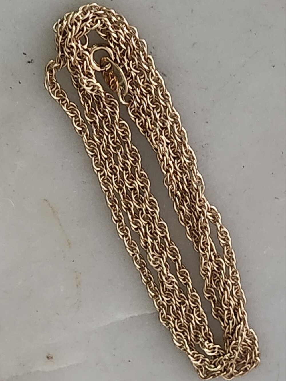 Vtg Avon Classic Gold-Tone Rope Chain Necklace - 29.5 Inches